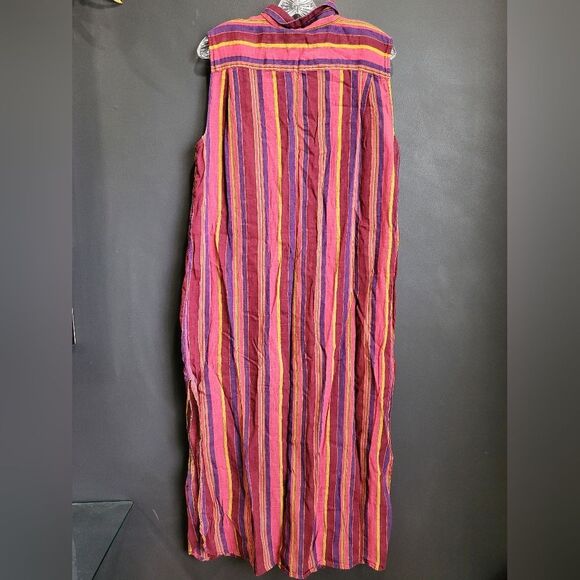 Vintage Victoria's Secret Sleeveless Maxi Shirt Dress Sheer Dual Side Split Sz L - Picture 8 of 16